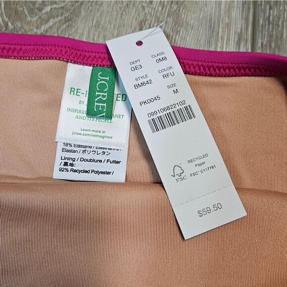 J. Crew Classic Full Coverage Bikini Bottoms Fuschia Pink Women's Medium - Picture 6 of 7